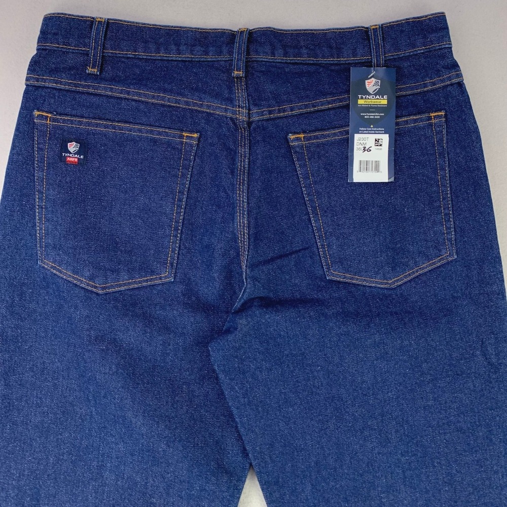 Tyndale Workwear FR Jeans Mens 36x36 Blue Flame Resistant Denim Work Retro NWT‎